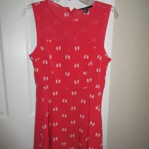 Cute Bow Print Peplum Dress